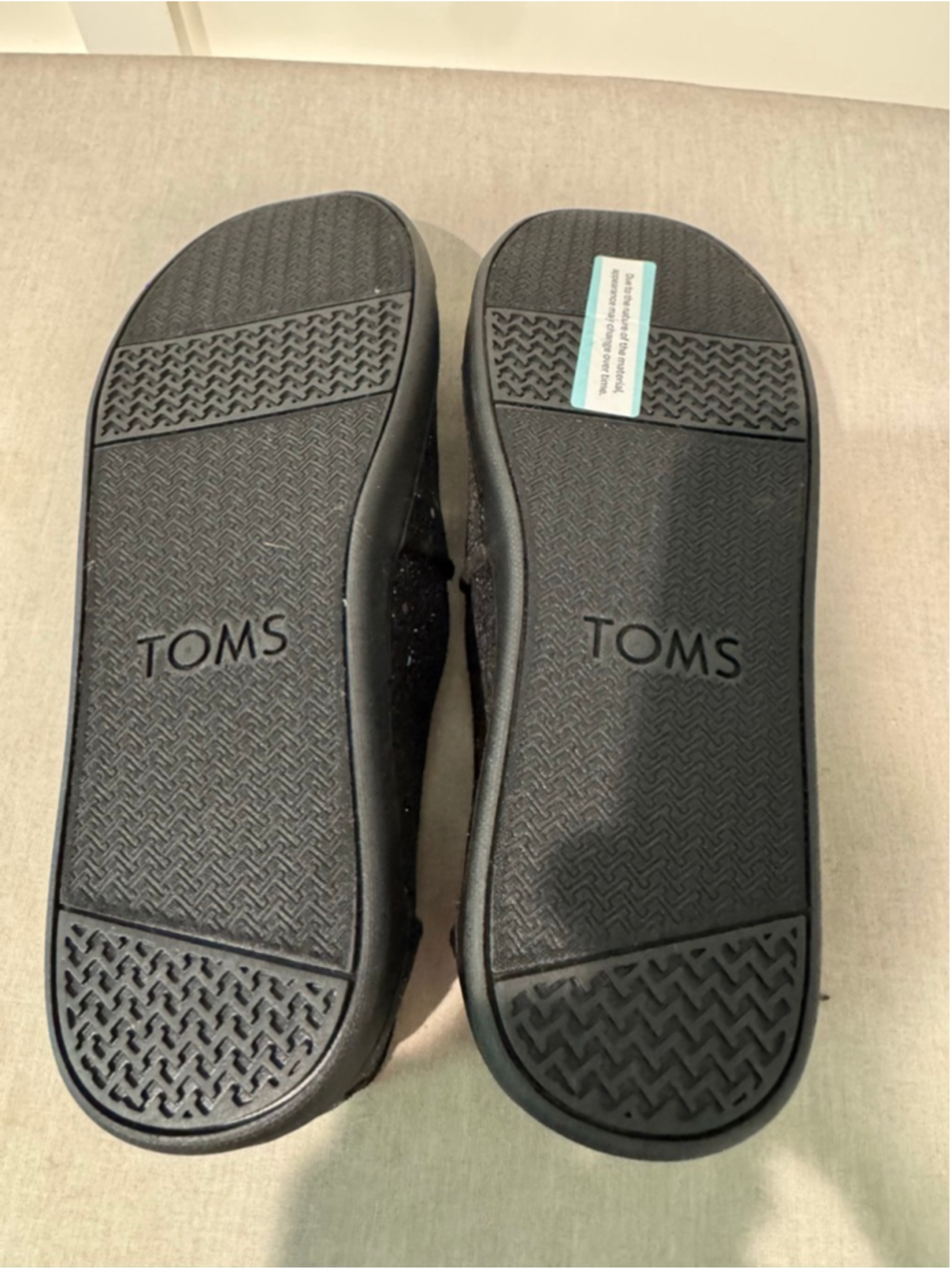 Girls TOMS Black Cosmic Glitter Alpargata Sneakers Size 6 - Picture 6 of 9